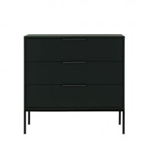 Woood - Commode 3 tiroirs en bois - Adam - Couleur - Noir - Bois - Style Contemporain