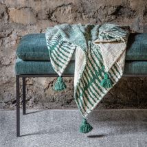 Pomax - Banc en tissu et métal - Vert - GALLET - - Style Vintage
