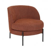 Pomax - Fauteuil en tissu et métal - Miles - Couleur - Rouge brique - Tissu