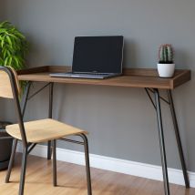 Woodman - Bureau design métal et bois - Bois foncé - RAYBURN - Bois - Style Contemporain