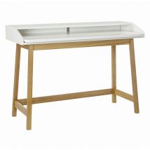 Woodman - Bureau design compact - St James - Couleur - Blanc - Bois - Style Vintage