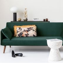 Canapé convertible 3 places velours - Vert forêt - NIELSON - - Drawer - Style Contemporain