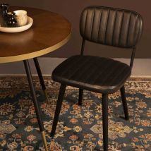 Chaise rétro capitonnée - Noir - JAKE WORN - - Style Vintage