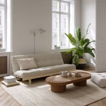 Karup Design - Canapé convertible en bois naturel et tissu - Beige - LEAN - - Style Scandinave