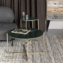 Table basse en marbre ø70cm - Vert - TIMPA - Marbre - Style Contemporain