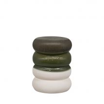 Vtwonen - Table d'appoint en céramique ø34cm - Blanc et vert - BULB - Céramique - Style Contemporain
