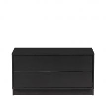 Woood - Meuble TV en bois massif de pin L75cm - Finca - Couleur - Noir - Bois - Style Contemporain