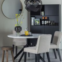 Woood - Buffet haut en bois massif de pin L110cm - Noir - FINCA - Bois - Style Contemporain