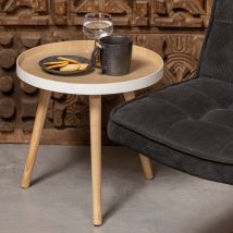 Woood - Table basse ronde trépied - Bois clair - FALSE - Bois - Style Contemporain