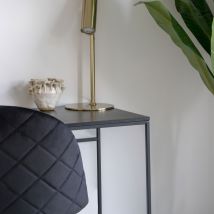 House Nordic - Chaise de bureau à roulettes en velours - Noir - GENEVE - - Style Vintage
