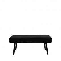 House Nordic - Banc en velours L100cm - Noir - SKIBY - - Style Vintage