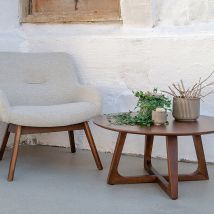 House Nordic - Table basse en bois ø75cm - Bois foncé - HELLERUP - Bois - Style Scandinave