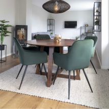 House Nordic - Table à manger 4 personnes en bois - Bois foncé - HELLERUP - Bois - Style Scandinave