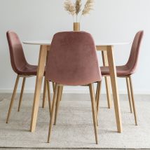 House Nordic - Table à manger 2 personnes ronde en bois - Blanc - VOJENS - Bois - Style Contemporain