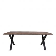 House Nordic - Table à manger 8 personnes en bois et métal - Toulon - Couleur - Bois foncé - Métal