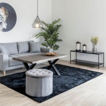 House Nordic - Meuble TV en bois et métal L100cm - Noir - VITA - Métal - Style Industriel