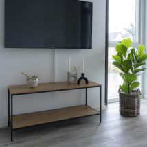 House Nordic - Meuble TV en bois et métal L100cm - Bois clair - VITA - Métal - Style Industriel