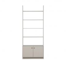 Woood - Bibliothèque en bois H200cm - Madu - Couleur - Gris clair - Bois - Style Contemporain