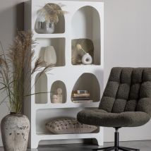 Woood - Armoire en bois 7 niches H180cm - Blanc - CAZ - Bois - Style Bohème
