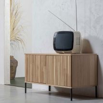 Woood - Meuble TV en bois L100cm - Bois clair - NEW GRAVURE - Bois - Style Contemporain