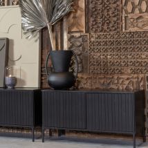 Woood - Meuble TV en bois L150cm - Noir - NEW GRAVURE - Bois - Style Contemporain