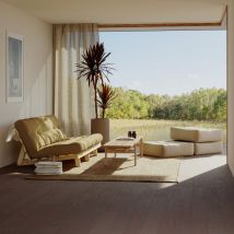 Karup Design - Canapé convertible en bois naturel et tissu - Blé - LEAN - - Style Scandinave