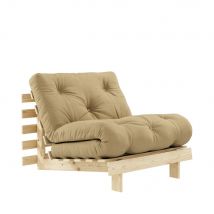 Karup Design - Fauteuil convertible 90x200cm en bois naturel et tissu - Blé - ROOTS - - Style Scandinave