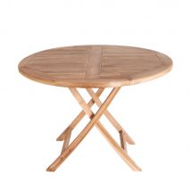 House Nordic - Table à manger de jardin ø100cm en teck - Oviedo - Couleur - Bois clair - Bois