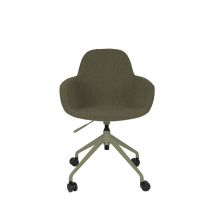 Zuiver - Chaise de bureau en tissu bouclette avec accoudoirs pivotante à roulettes - Albert Kuip - Couleur - Vert - Bouclette