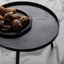 Woood - Table d'appoint ronde bois ø60cm - Noir - MESA - Bois - Style Contemporain