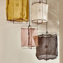 Pomax - Suspension en lin ø38cm - Noir - GRISHA - - Style Bohème