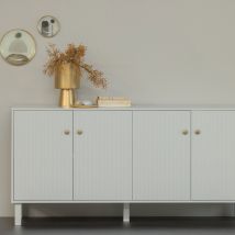 Woood - Buffet 2 portes en bois L160cm - Gris clair - MADU - Bois - Style Contemporain