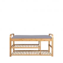 Leitmotiv - Banc en bambou avec rangements - Arch - Couleur - Bois clair - Fibre naturelle - Style Scandinave