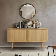 Woodman - Buffet en bois L138xH75cm - Bois clair - ROVE - Bois - Style Vintage