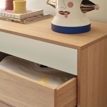 Teulat - Commode 4 tiroirs en bois L90xH45cm - Blanc - YOKO - Bois - Style Contemporain