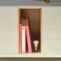 Teulat - Buffet 1 porte 3 tirois en bois L136,8cm - Blanc - CORVO - Bois - Style Contemporain