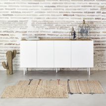 Teulat - Buffet en bois 4 portes 3 tiroirs L165cm - Blanc - ARISTA - Bois - Style Contemporain