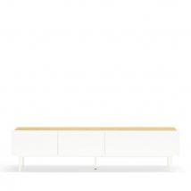 Teulat - Meuble TV en bois 1 porte 2 tiroirs L180cm - Arista - Couleur - Blanc - Bois