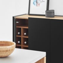 Teulat - Casier à bouteilles en bois - Noir - ARISTA - Bois - Style Contemporain