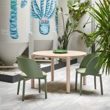Teulat - Table à manger 4 personnes ronde en bois - Bois clair - ATLAS - Bois - Style Contemporain