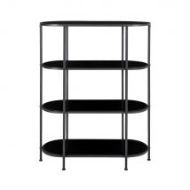 House Nordic - Étagère ovale en bois et métal 85x111cm - Noir - VITA - Bois - Style Scandinave