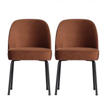 Be Pure Home - Lot de 2 chaises design en velours - Vogue - Couleur - Rouille - Velours - Style Vintage