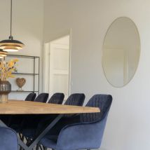 House Nordic - Miroir rond en métal ø100cm - Laiton - Jersey - Verre - Style Contemporain
