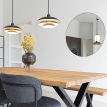 House Nordic - Miroir rond en métal ø100cm - Noir - Jersey - Verre - Style Contemporain