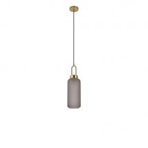 House Nordic - Suspension cylindrique en verre - Gris fumé - LUTON - Verre - Style Contemporain