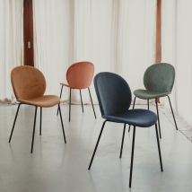 Zuiver - Lot de 2 chaises en velours côtelé et métal - Terracotta - BONNET - - Style Contemporain