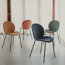 Zuiver - Lot de 2 chaises en velours côtelé et métal - Ardoise - BONNET - - Style Contemporain