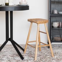 Tabouret de bar en bois H65,5cm - Bois clair - VANDER - Bois - Style Contemporain