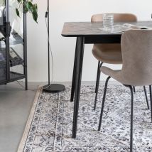 Table à manger 8 personnes en bois - Noir - FABIO - Bois - Style Scandinave