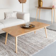 Table basse en bois 120x60cm - Bois clair - FABIO - Bois - Style Scandinave
